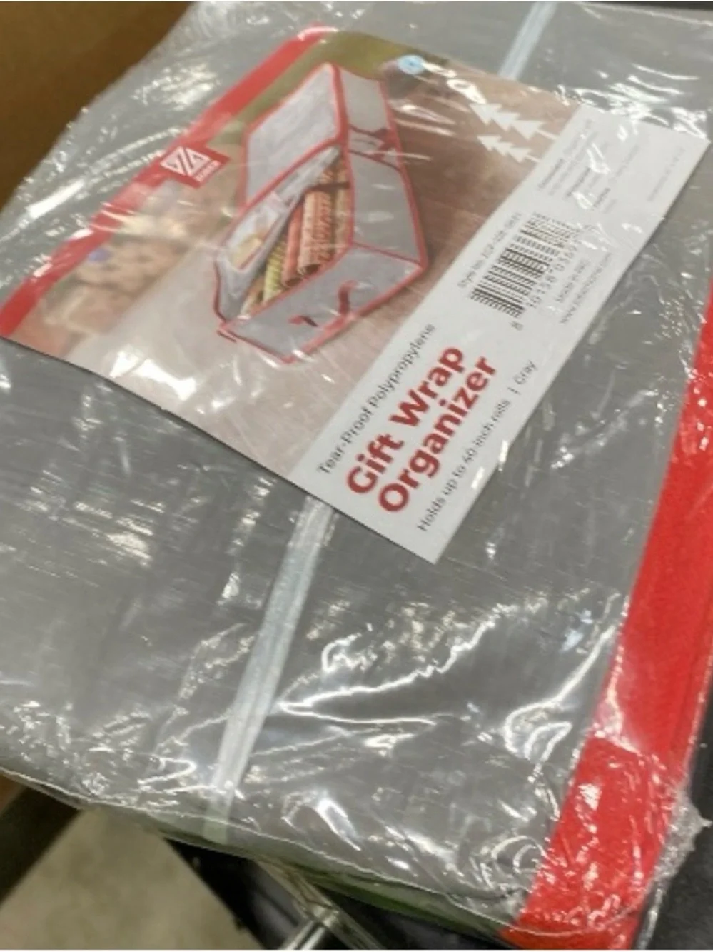 2 Zober Red & Gray Tear-Proof Gift Wrap Organizer